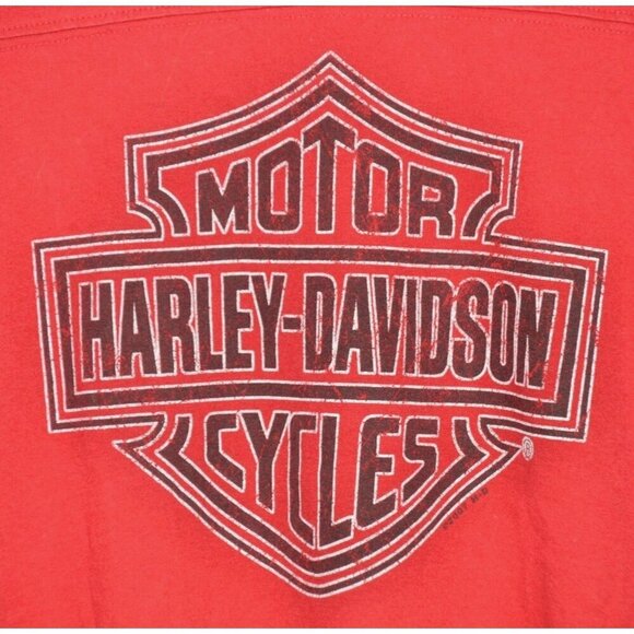 Harley Davidson Cajun HD Lafayette LA Men's L Red Long Sleeve Graphic T-Shirt - Picture 4 of 8